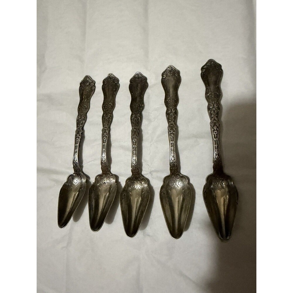 Antique 1907 Rogers AA Alhambra Silverplate Fruit Spoons Set of 5
